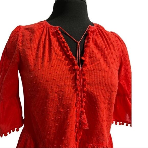 Madewell Peek-A-Boo Pom Pom Blouse Sz XS - Picture 2 of 11